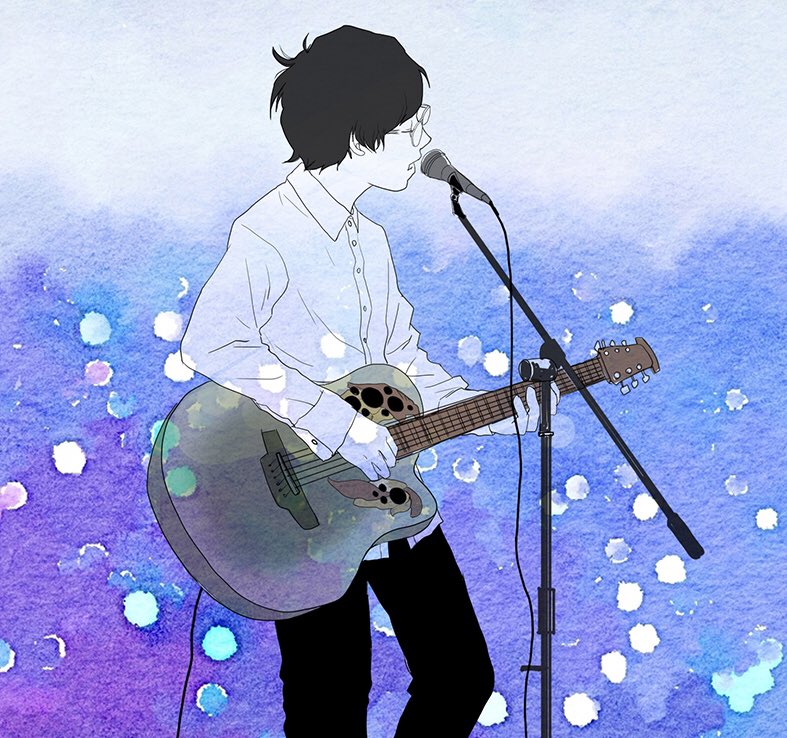 中学生（現在は高1）が作った曲とは思えぬ心動かされる音楽を聴き、パワーもらいました！何かに感動するとエネルギーになりますね☺️❗️というわけで勢いで崎山くん描いちゃいました。
水彩の素材はPixivのリタさんからお借りしました。… 