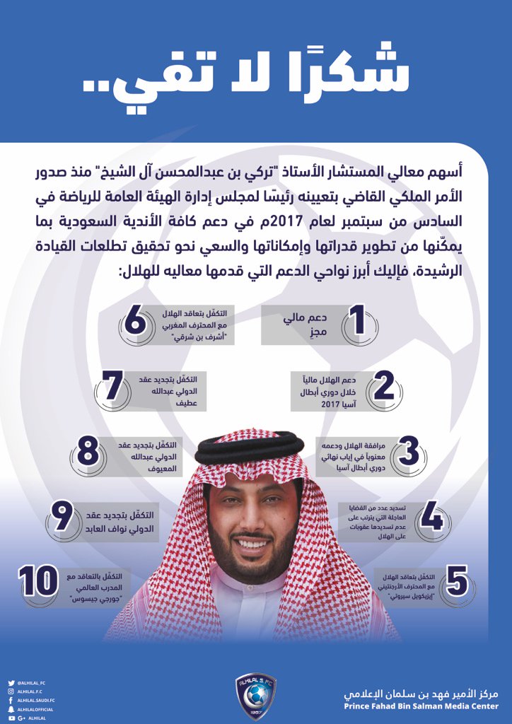 Alhilal_FC's tweet photo. شكرًا لا تفي @Turki_alalshikh 

#الهلال
#انفوجرافيك_الهلال
#شكرا_تركي_ال_الشيخ https://t.co/P6cK3O5h9C