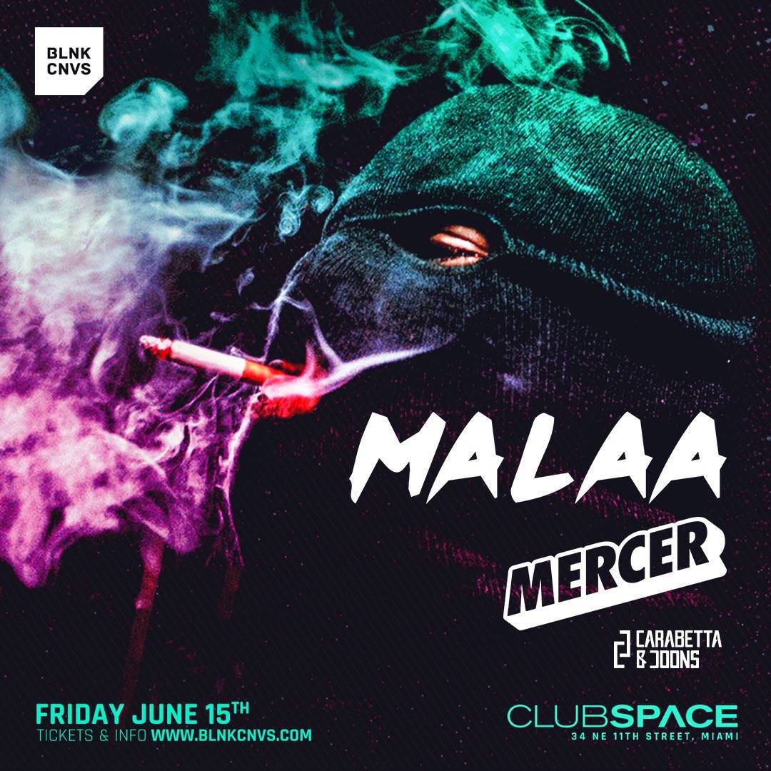 Throwin’ down next Friday with <a href="/Malaamusic/">Malaa</a> <a href="/Mercer_Music/">MΞRCΞR</a> and the <a href="/Blnkcnvspres/">BLNK CNVS Presents</a> crew at the one and only <a href="/clubspacemiami/">CLUB SPACE™</a> Terrace.