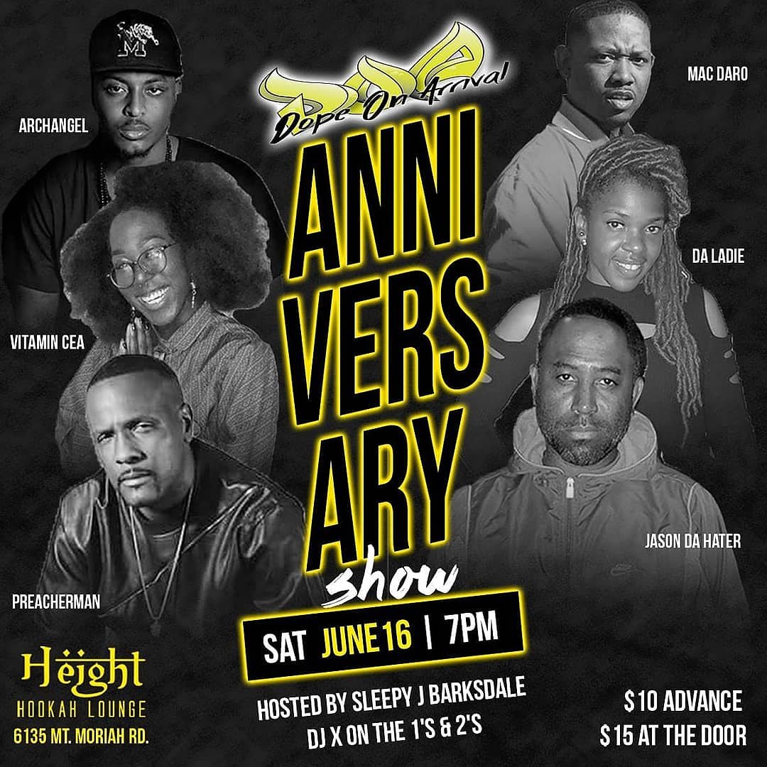Dope_On_Arrival's tweet photo. 10 days away! #DOA #DopeOnArrival #NoBakingSoda #PayYoself #Memphis #Memphop #NewMusic #BestShowEver #Original #Rap #HipHop #Bars #Lyrics #HeightLounge #LocalMusic #WeTheBest #RapShow #HipHopShow #TrapMusic #Diverse #ForTheCulture #Fresh #IndieMusic #HotNewHipHop #LetsGetIt https://t.co/eFIFKiB7hq