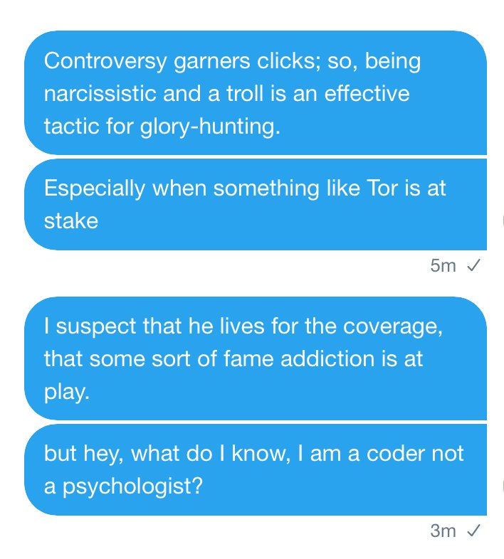 AlecMuffett's tweet photo. Random thinkings on #TorFork; I almost feel sympathy but am not certain that it'd be healthy to properly do so. https://t.co/oEpnbwiIwk
