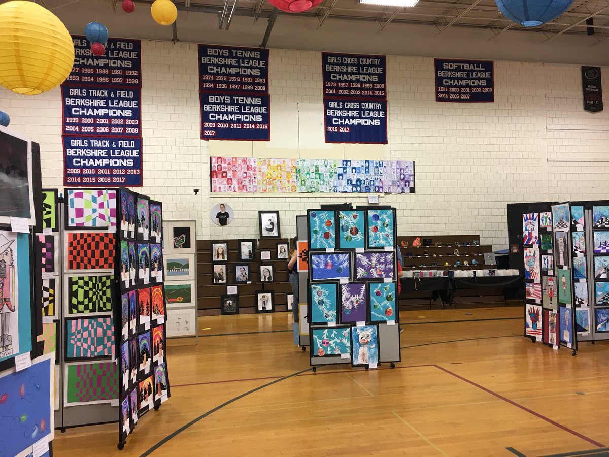Region14Art's tweet photo. Art show is open!! Come see it in the gym #ctreg14 (we have giant connect 4) https://t.co/3gbDftNGKz