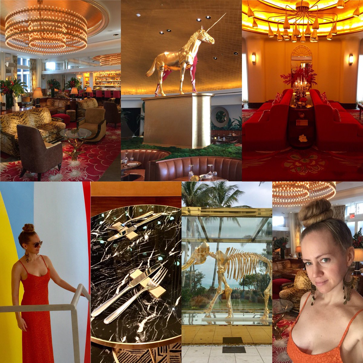 DiningElevated's tweet photo. The one and only @faena Hotel in Miami Beach. A revelation of art, architecture, sculpture, and cuisine around every single corner โจ Golden wooly mammoth skeleton, anyone? Or perhaps a half-skinned golden unicorn. Chef @cornelruhland ... pure genius, sir. #diningelevated https://t.co/meOmvsSdRF