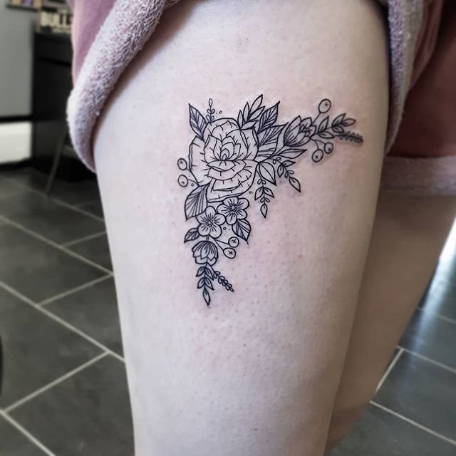 Rose Flower Leg Coverup Tattoo  Ace Tattooz