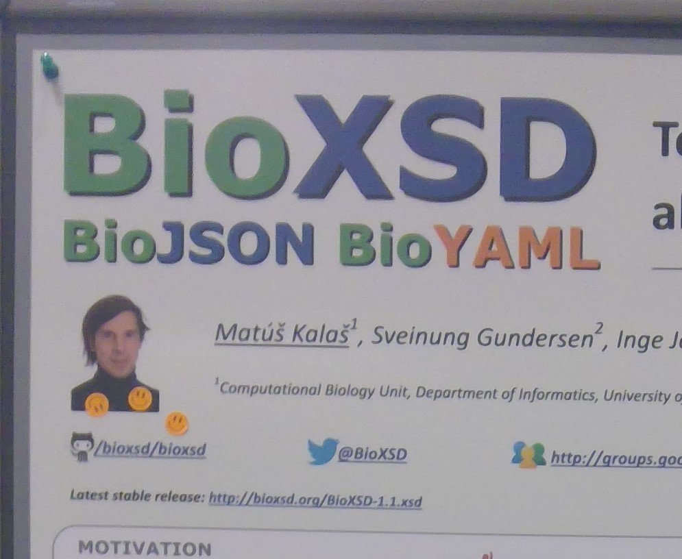 BioXSD's tweet photo. Thanks for the smileys on our poster! #ELIXIR18 https://t.co/L8xe2KamTc