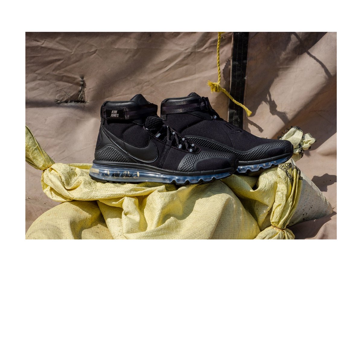 Notre's tweet photo. Nike x Kim Jones Air Max 360 in black and white, releasing tomorrow 6/6 at 8am online and 11am in-store - $200 https://t.co/IOtTqU5pTX