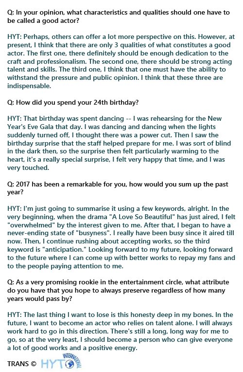 huyitian_intl's tweet photo. [TRANS] Esquire China March 2018 Issue with #HuYiTian  3/3

#胡一天 talked about the interest that he received because of #ALoveSoBeautiful, his acting, his fans, his idol, what he looks for in a partner, and his outlook for the days ahead. https://t.co/p3TAIgKuRX