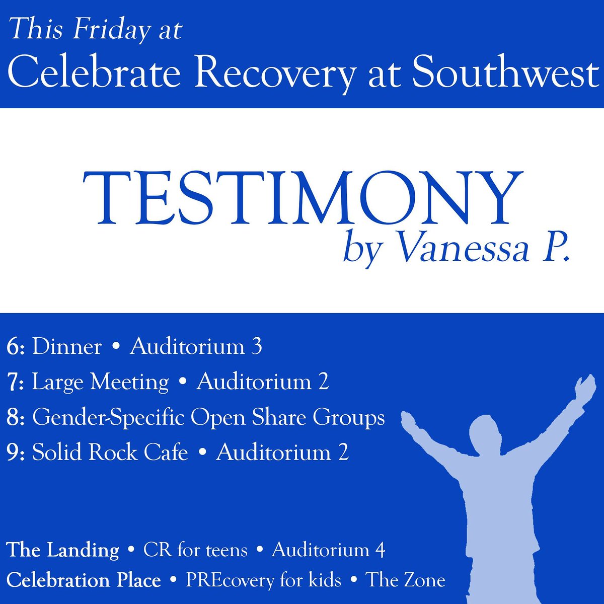 Abandonment, running away, teen mom, depression, drugs. Yet, today Vanessa P. is IN RECOVERY! With the help of Mama's House &amp; CR, she has a great job and a wonderful support team. Come on Friday to hear God's story through Vanessa &amp; bring a friend! #CRatSouthwest