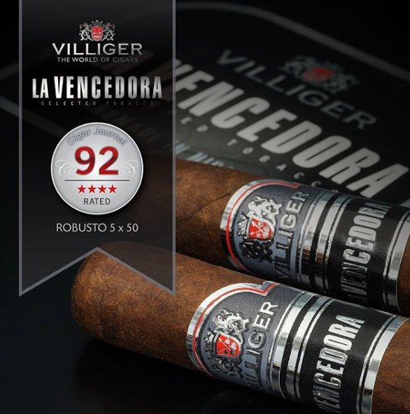 ReneCastaneda's tweet photo. We are honored that Villiger La Vencedora has received a 92 Four Start rating from @cigarjournalmag . La Vencedora is our full-bodied premium....

#VilligerCigars #TheOriginalClassic #LightAVilliger #LaVencedora 
#Cigars 
#Cigar 
#SOTL 
#BOTL 
#TOBACCO

https://t.co/OAq5Xb1iM6 https://t.co/KjgjAHZ95m