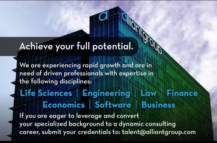 ajamelle35's tweet photo. Growth opportunities! Exciting environment! Change of pace! Challenging work! If these are your aspirations, come join us at alliantgroup, LP. We are looking for talented, energetic, and driven attorneys to join our dynamic team. Are you ready?! Contact me for more info! https://t.co/wKlK7HTizO