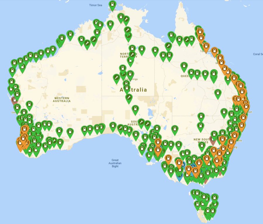 Drive Around Australia Map You Can Now Drive An Electric Car Right Around Australia Without Range  Anxiety
