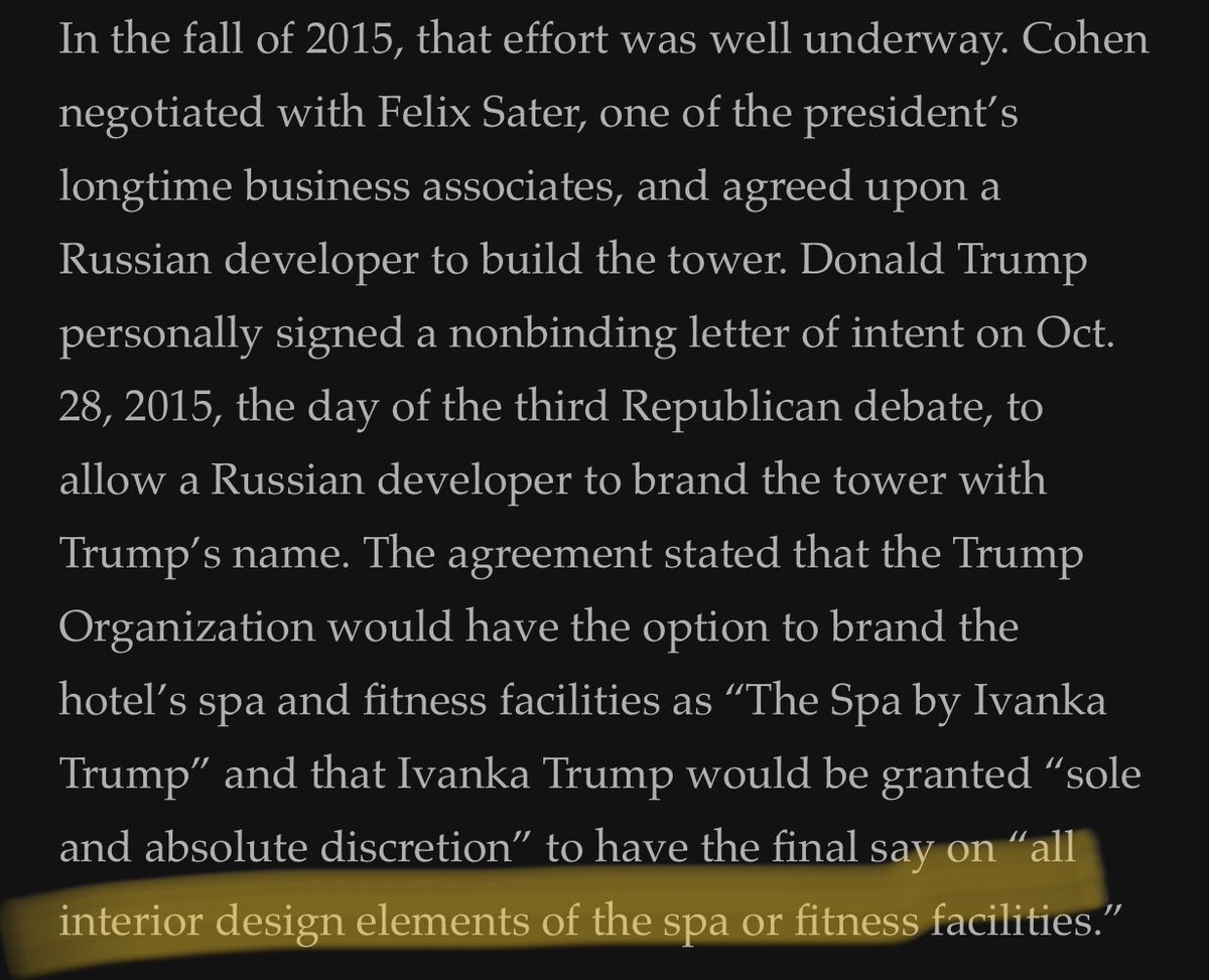 DarkMoneyDT's tweet photo. @TheLoyalO That moment when you undermine American democracy, the city on the hill, and all our freedoms so you can choose interior decorating of a spa with your name on it.
In Moscow.
#TrumpCrimeFamily #TrumpTreason #IvankaColluded @jaredkushner - you should ask about that weightlifter. https://t.co/FM8SF0Dk2E