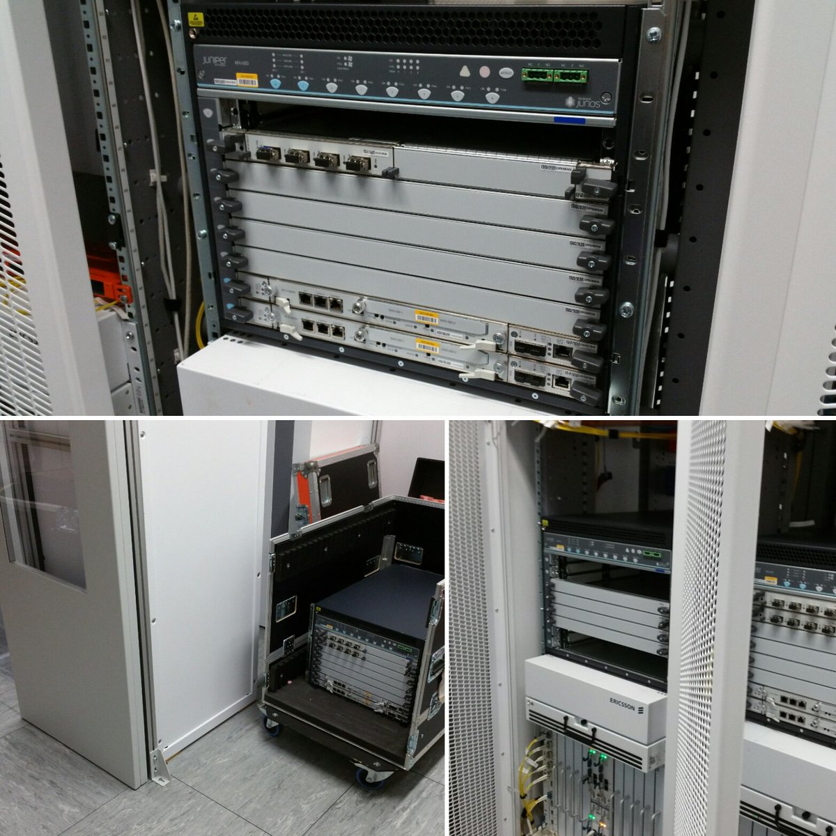 securetrans's tweet photo. https://t.co/6r6YQY2W2h tonight on the #GraveyardShift a couple of #junipernetworks #MX480 #routers being re racked in Fareham. .oh I do like to be beside the seaside ;) https://t.co/VZgL1mJQzZ