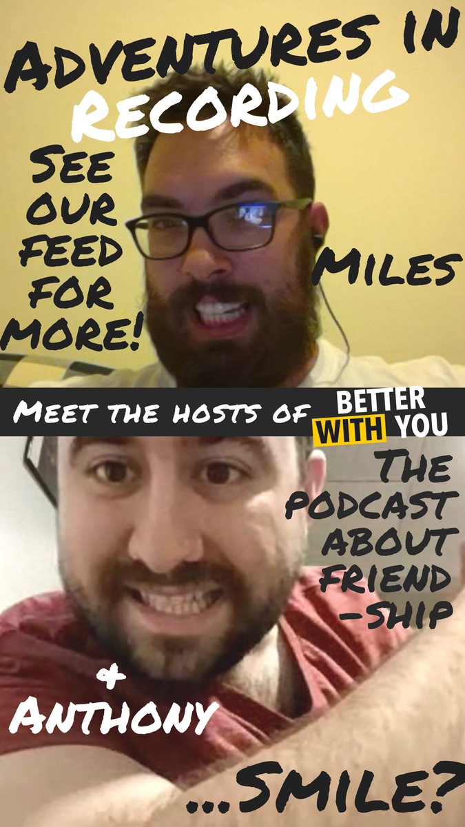 BWYPodcast's tweet photo. Did you know Anthony &amp; Miles have been best friends for 10 years? You can hear great stories from their #friendship while they talk to other people about their meaningful friendships. Check out our Facebook to learn more about them! #BetterWithYouPodcast https://t.co/JGK51fJBXT https://t.co/hqPSkaW965