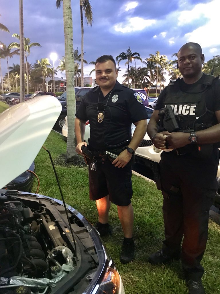 amangham's tweet photo. @myNMBPolice two of you finest officers Chinchilla and Dolcine came to our aid on a rainy Miami evening. A credit to your force and city. Thanks guys! https://t.co/GgPsuUdhSP