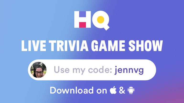 JennLVG's tweet photo. I’m playing a game called @hqtrivia! You should play too. Use my code ‘jennvg’ to sign up https://t.co/WSbG8zaUT3 https://t.co/LkHswLw2bc