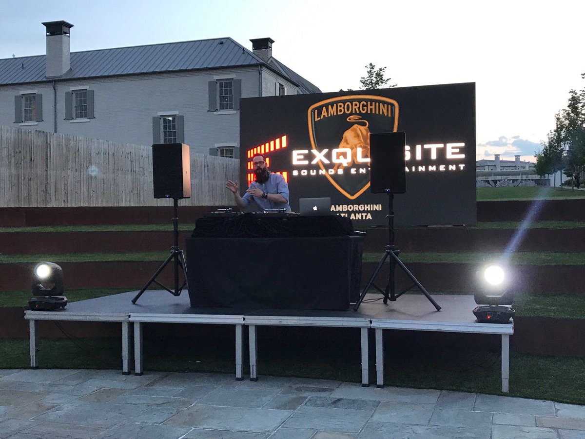 The one and only DJ Troy dropping the beats recently at the Launch Party for the new #lamborghini Urus...Thanks to @motorcars_of_georgia letting @exquisitesoundsent provide the soundtrack!! Vroom....🚗