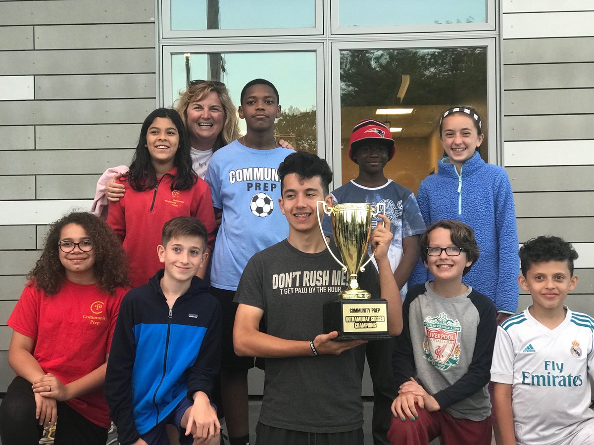 The Smurfs <a href="/Community_Prep/">Community Preparatory School</a> take home the trophy for spring intramural soccer!  <a href="/nvanegasRI/">Natalia Vanegas Corley</a> you can come visit the trophy in my office!!!