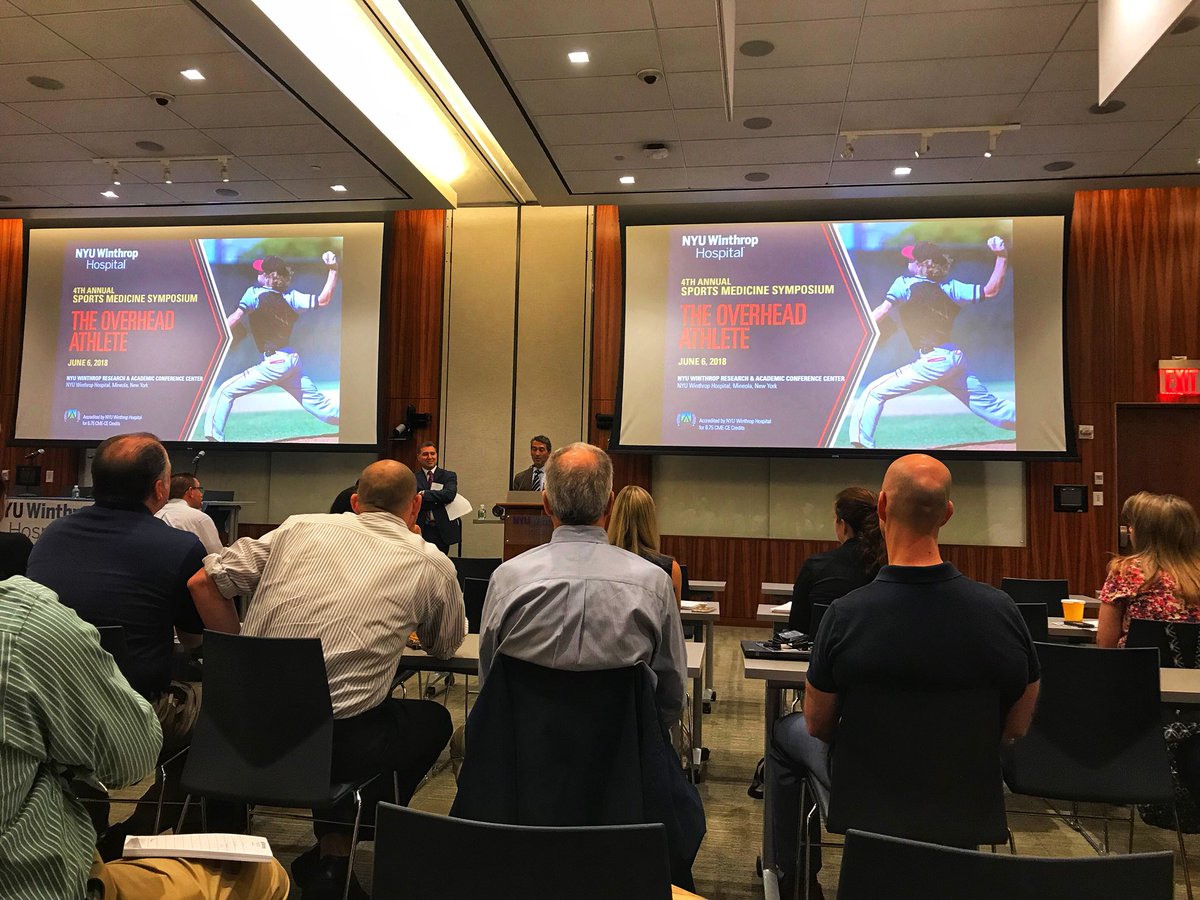 ProCare PT in attendance at this years 4th Annual NYU Winthrop Sports Medicine Symposium. 
Thank you to the event moderator Dr. Mark Grossman, and this years keynote speaker, Dr. Christopher Ahmad (NY Yankee Team Physician), for a very informative and educational morning.