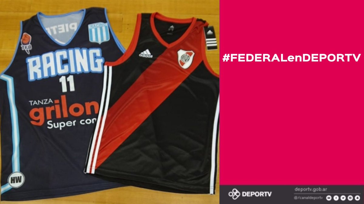 canaldeportv's tweet photo. [SORTEO] ¿Querés #LaDeRacing o #LaDeRiver? 

¡Para participar, nos seguís + das RT + tuiteás con #FEDERALenDEPORTV y tenés tu chance! 👕🏀 https://t.co/S213lJhEBF