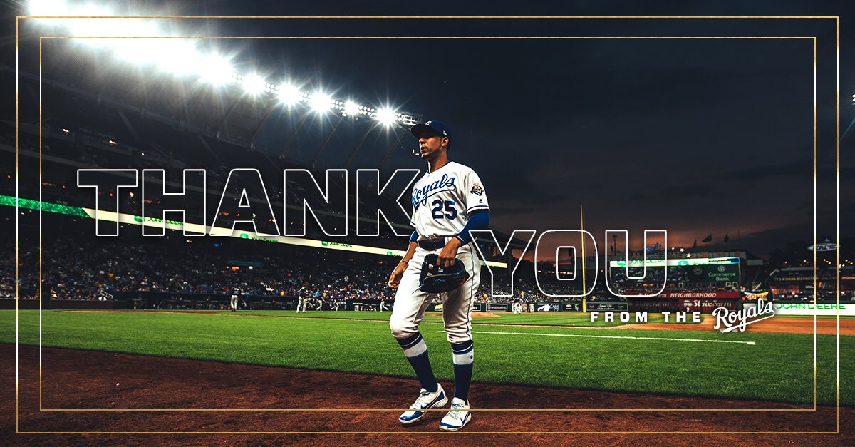 Royals's tweet photo. Thank you for your contributions to the #Royals, @jonjayU! https://t.co/ovROPEAgB9