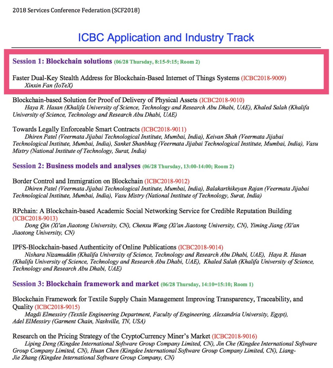 iotex_io's tweet photo. BREAKING NEWS! @iotex_io Published DKSAP-IoT in #ICBC2018, Reduces Computational Overhead By 50% Compared to #DKSAP. #2018InternationalConferenceonBlockchain #blockchain #iot # ➡️ https://t.co/LckVOQ13EM ➡️ https://t.co/zDopQ5np5X https://t.co/sqSFJ4ONpk