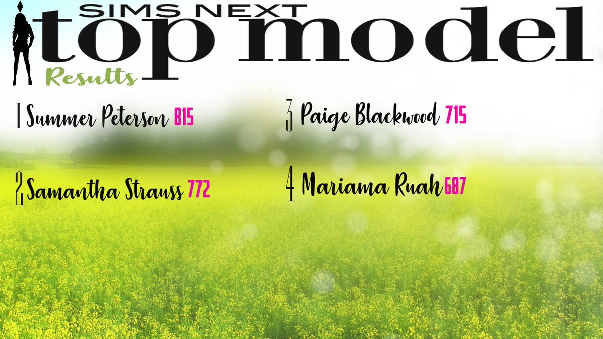 S4_NextTopModel's tweet image. CONGRATS! @Issabella114 you are the winner of Challenge 7! Here's a look at our leader-board and our overall scores for this week!