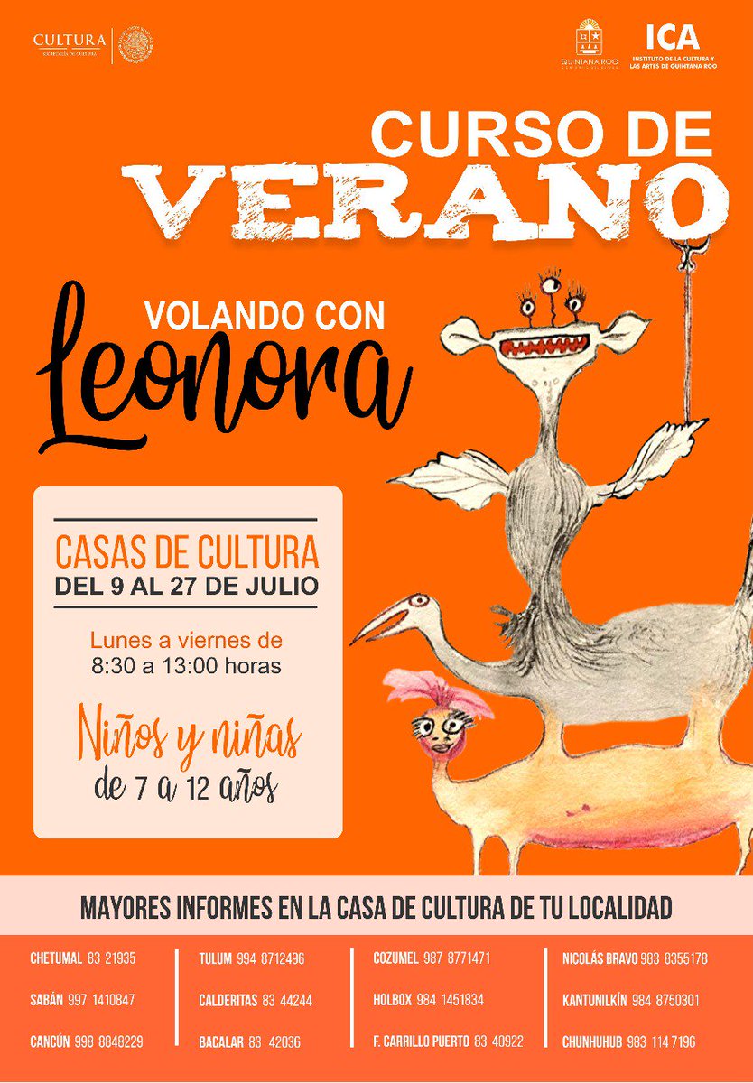 ¡Ya viene el verano! y en #NuestraCasa ya estamos preparados/as.  🤹🎼🖍️📚🎭🎪🎨#CulturaParaLaCiudad #SoyCultura  <a href="/EscuelasCancun/">Escuelas en Cancún</a> <a href="/novedadesqroo/">Novedades de Quintana Roo</a> <a href="/to2somoscancun/">Somos Cancún</a> @cultura_qroo <a href="/VivoEnCancun/">Vivo en Cancún 🏖️</a> <a href="/CANCUNVIVE/">CANCUN VIVE</a>
