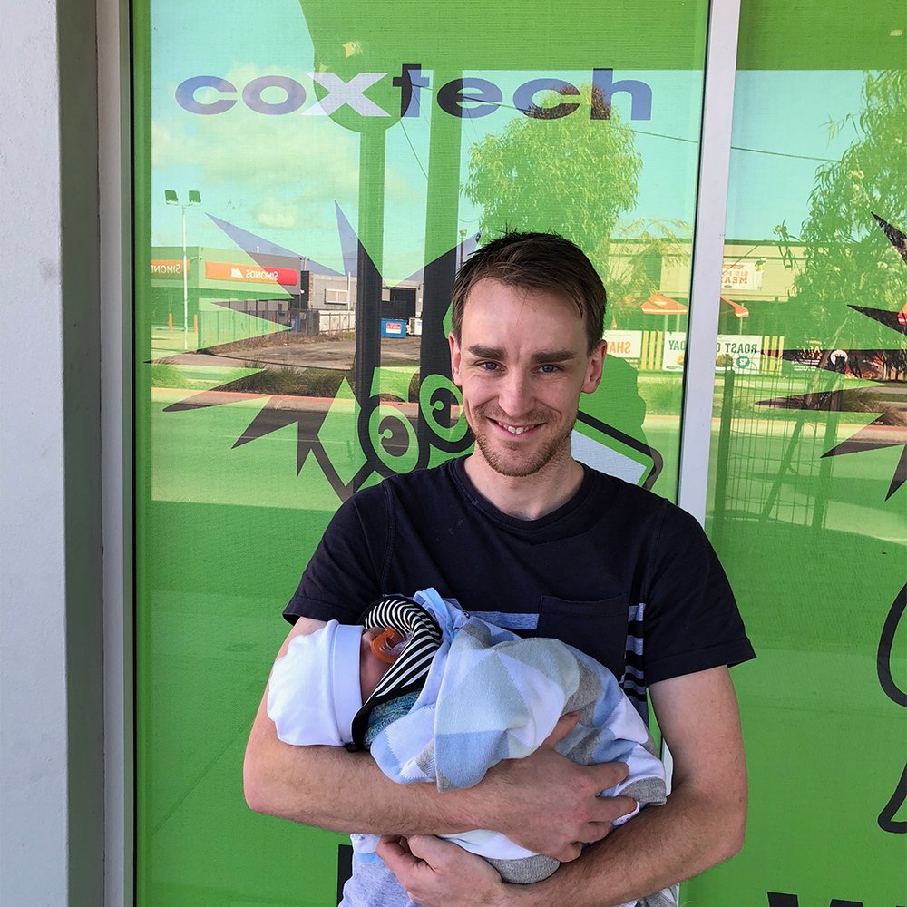 coxtech's tweet image. Excited to welcome our newest geek, Henry! Congrats to Damien P and his family from everyone at COXTECH.  🎉🐣🎉