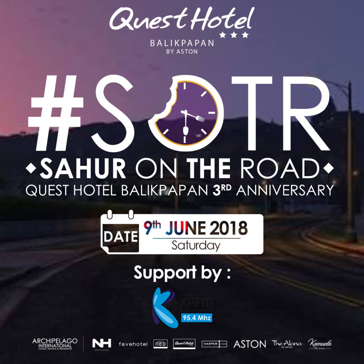 Dalam rangka memperingati Ulang Tahun Quest Hotel Balikpapan yang ke-3 pada tanggal 8 Juni 2018, Quest Hotel Bagi bagi Sahur di hari sabtu subuh bareng @kpfmbalikpapan 🙌🏻🙌🏻🙌🏻