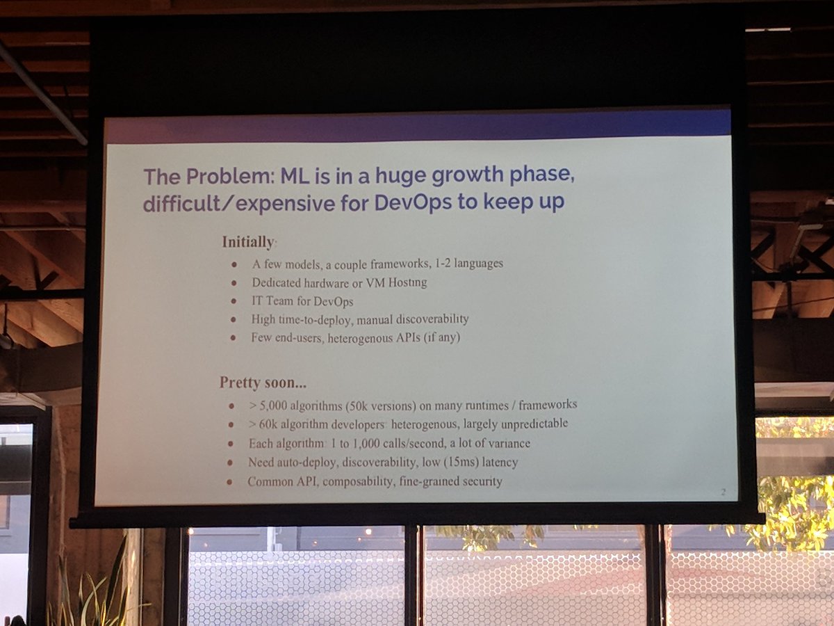 goserverless's tweet image. .@peckjon at the SF #serverlessmeetup talking about challenges of machine learning #devops #serverless