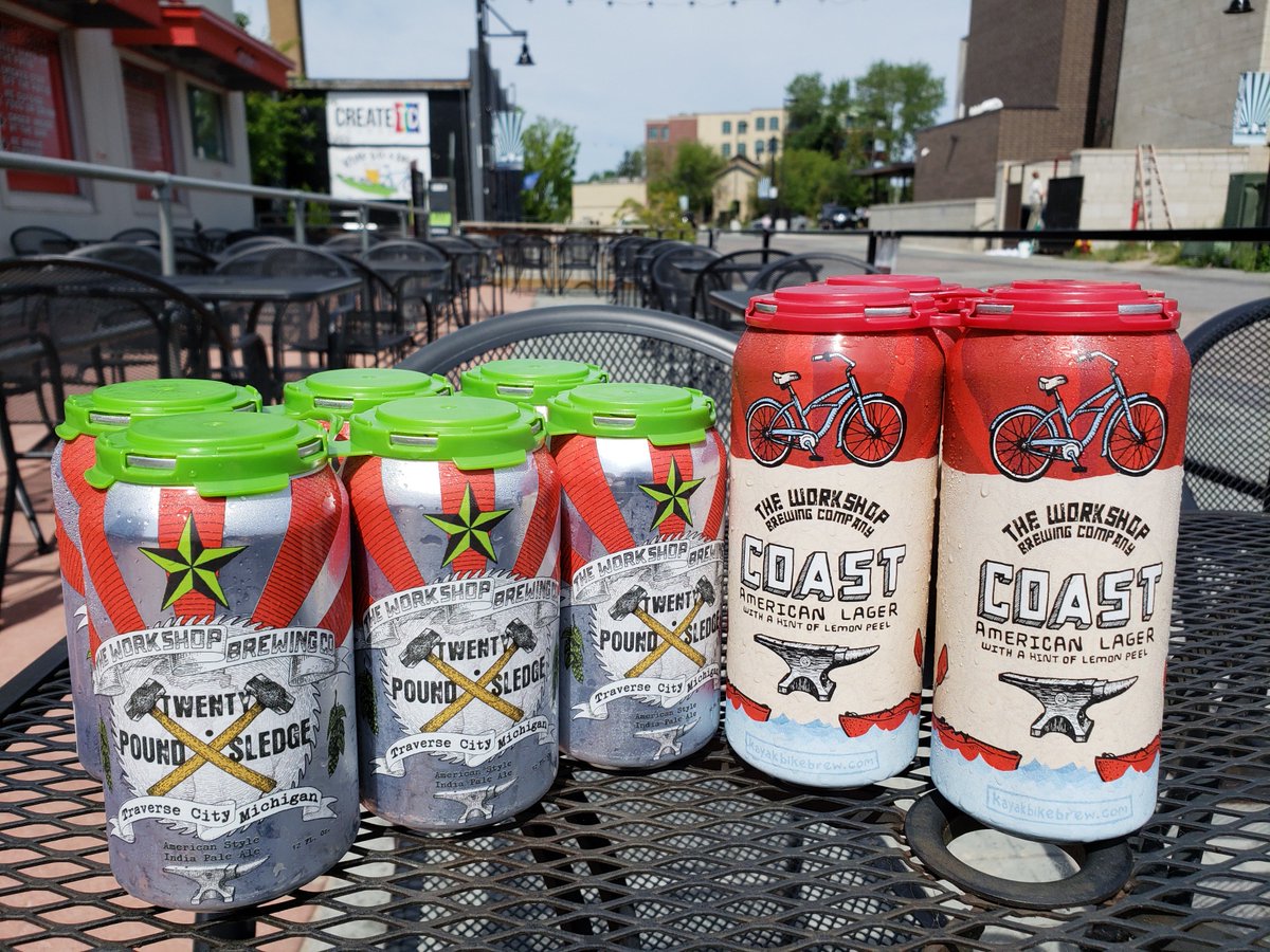 WorkshopBrewing's tweet photo. The Coast is here! Along with Twenty-Pound Sledge, your favorite IPA, available in cans for the very first time. #pourtothepeople #comegetitwhileyouCAN #workshopbrewing #TCMI #MIBeer https://t.co/rQt1bwwo9g