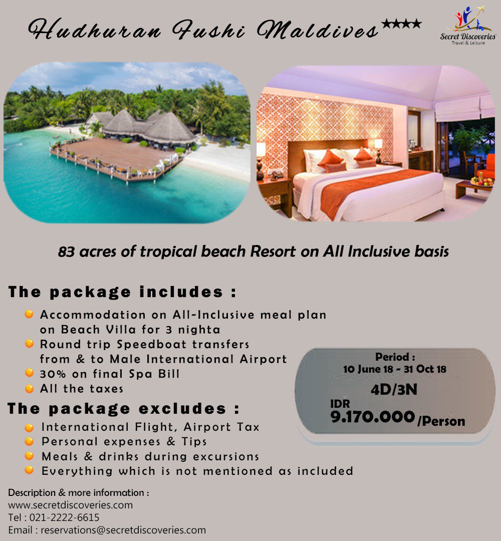 SecretDiscoveTL's tweet photo. Hudhuran Fushi Maldives ****
For Information &amp; Bookings:
•reservations@secretdiscoveries.com
•marketing@secretdiscoveries.com
•021-2222-6615

#maldives #jakarta #secretdiscoveries #secretdiscoveriestravel #tangerang #gadingserpong #thebreeze #traveling #honeymoon #diving https://t.co/0Z63eTIHfM