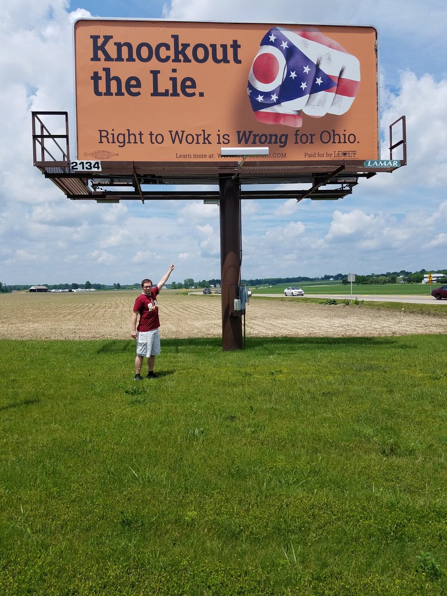 MyersForOhio's tweet photo. I'm a proud @NEAToday member. I'm also proud to be the son &amp; grandson of @steelworkers. That's why I know that right to work is wrong. End of story. Every worker deserves the right to collectively bargain for better wages &amp; benefits; that's why we must knockout right to work. https://t.co/mYC7LsI7ff