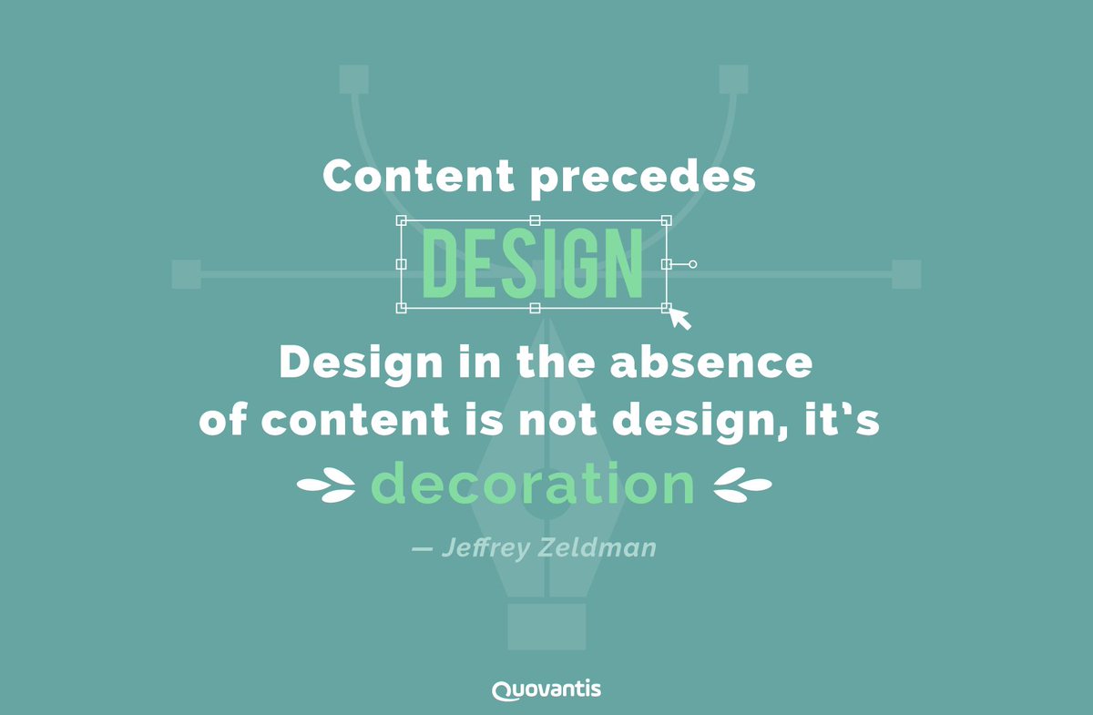 Quovantis's tweet image. #DesignPrinciple 02- Design with Data. (Full post here- bit.ly/2JdcEun)
Using Lorem Ipsum or any dummy text robs the eventual design of the character. Lorem Ipsum just sits on the design like a dress that looks great on a mannequin!
#designquote