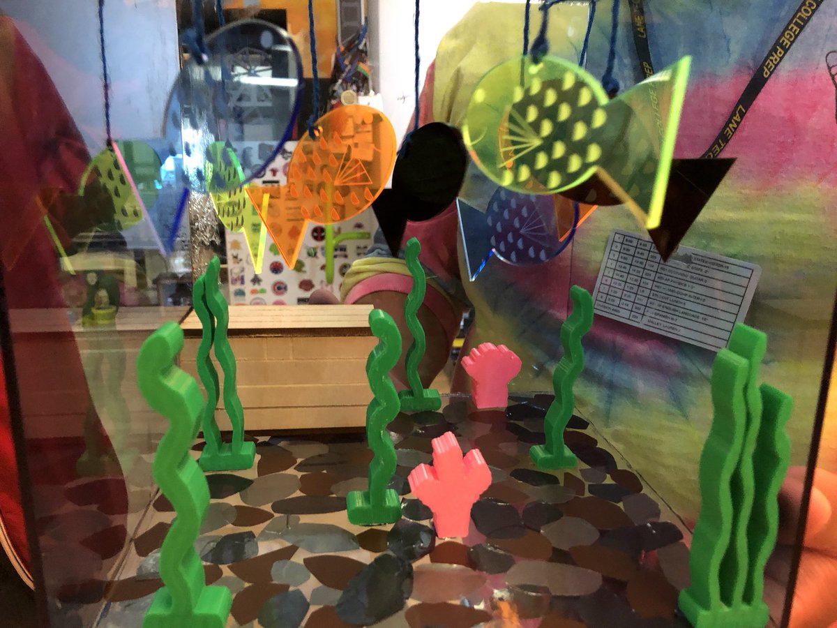 LTMakers's tweet photo. Chanelle and Jackie’s final project! 3D carved, 3D printed, vinyl cut, and laser cut! #makered #ltmakers #learningbydoing @silhouetteam @Inventables @EpilogLaser https://t.co/yC1JsPaVRw