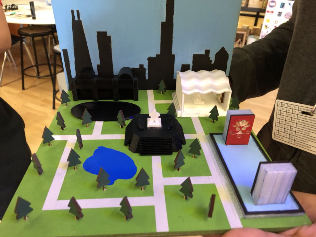 LTMakers's tweet photo. Justin and Ricky’s final project! 3D carved, 3D printed, vinyl cut, and laser cut! #makered #ltmakers #learningbydoing @silhouetteam @Inventables @EpilogLaser https://t.co/qd3qd2DAdi