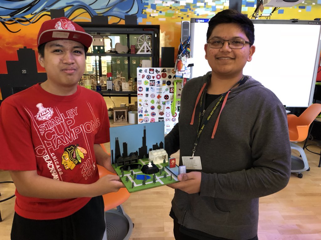 LTMakers's tweet photo. Justin and Ricky’s final project! 3D carved, 3D printed, vinyl cut, and laser cut! #makered #ltmakers #learningbydoing @silhouetteam @Inventables @EpilogLaser https://t.co/qd3qd2DAdi