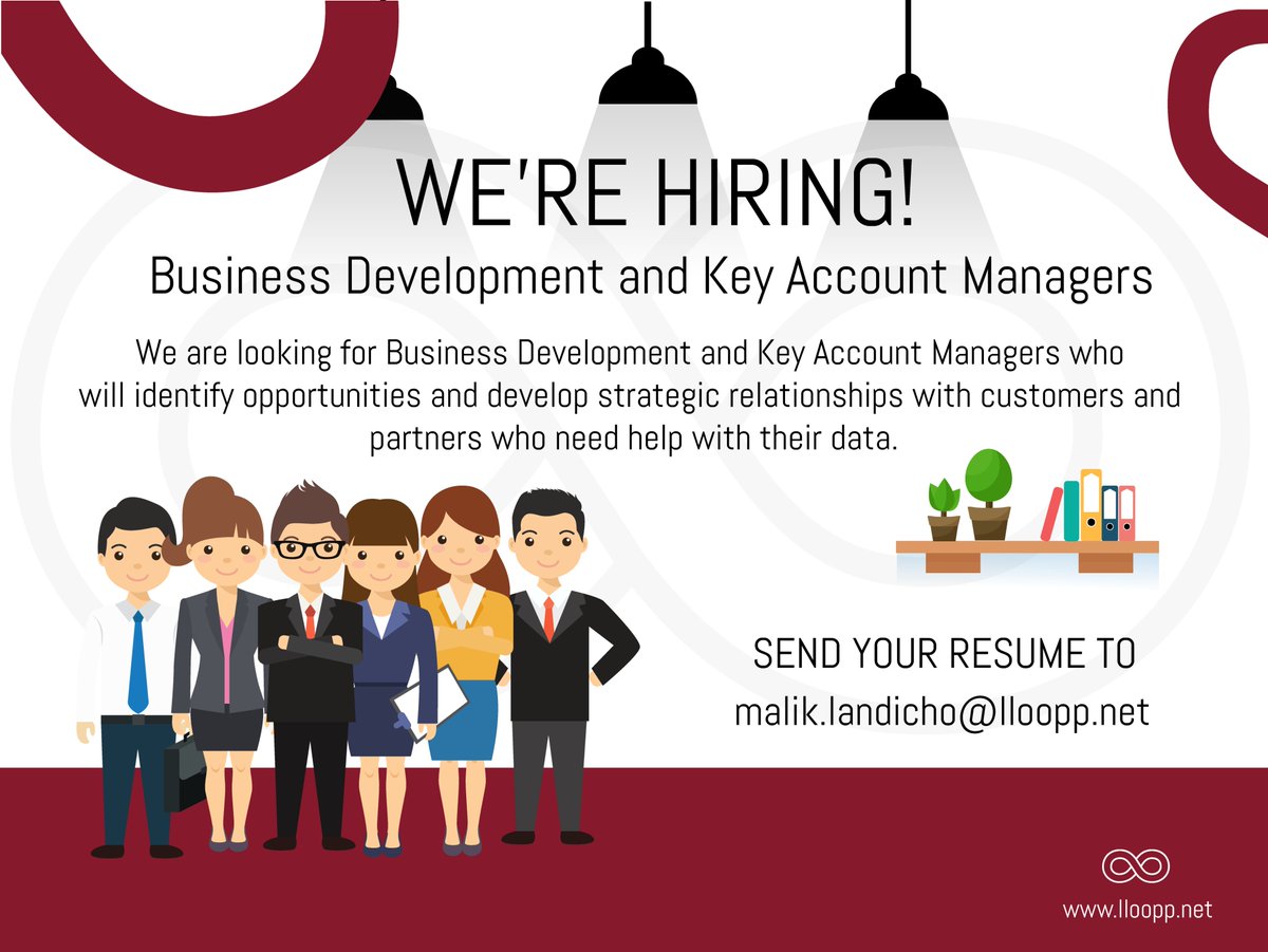 NISlloopp's tweet photo. We are looking for Business Development and Key Account Managers who will identify opportunities and develop strategic relationships with customers and partners who need help with their data.

You may also visit https://t.co/pCPH1rtaIv to submit your application.

#Jobs #Hiring https://t.co/mgAhXgsjNa