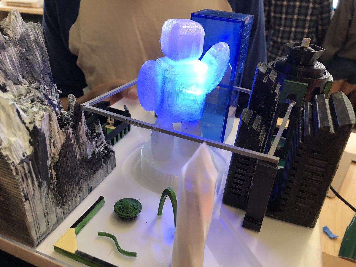 LTMakers's tweet photo. Kurtis and Kai’s final project! They used corian, water, an @arduino and more. 3D carved, 3D printed, vinyl cut, and laser cut! #makered #ltmakers #learningbydoing @silhouetteam @Inventables @EpilogLaser https://t.co/WsFNeuk5sM