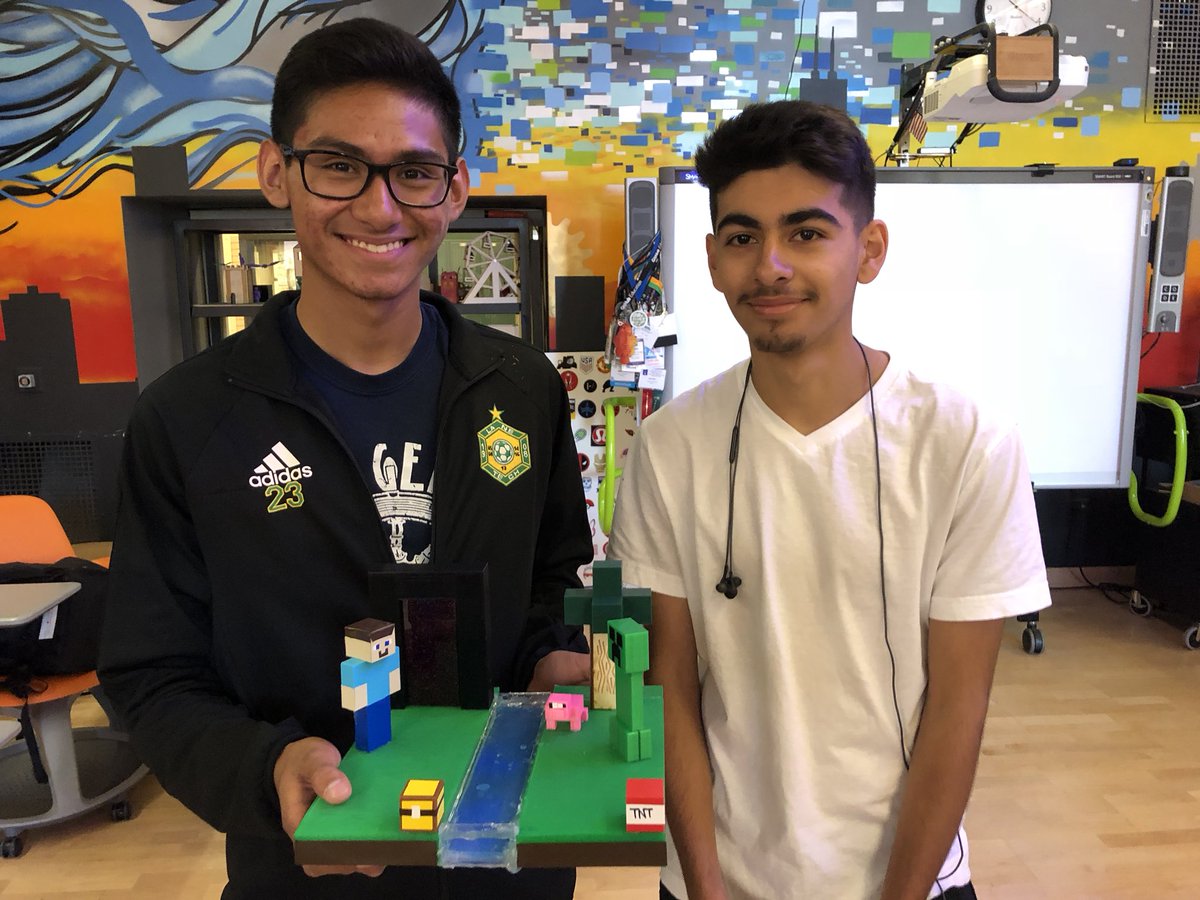 LTMakers's tweet photo. Jose and Ramiro’s final project! 3D carved, 3D printed, vinyl cut, and laser cut! #makered #ltmakers #learningbydoing @silhouetteam @Inventables @EpilogLaser https://t.co/VCnh16wCSu