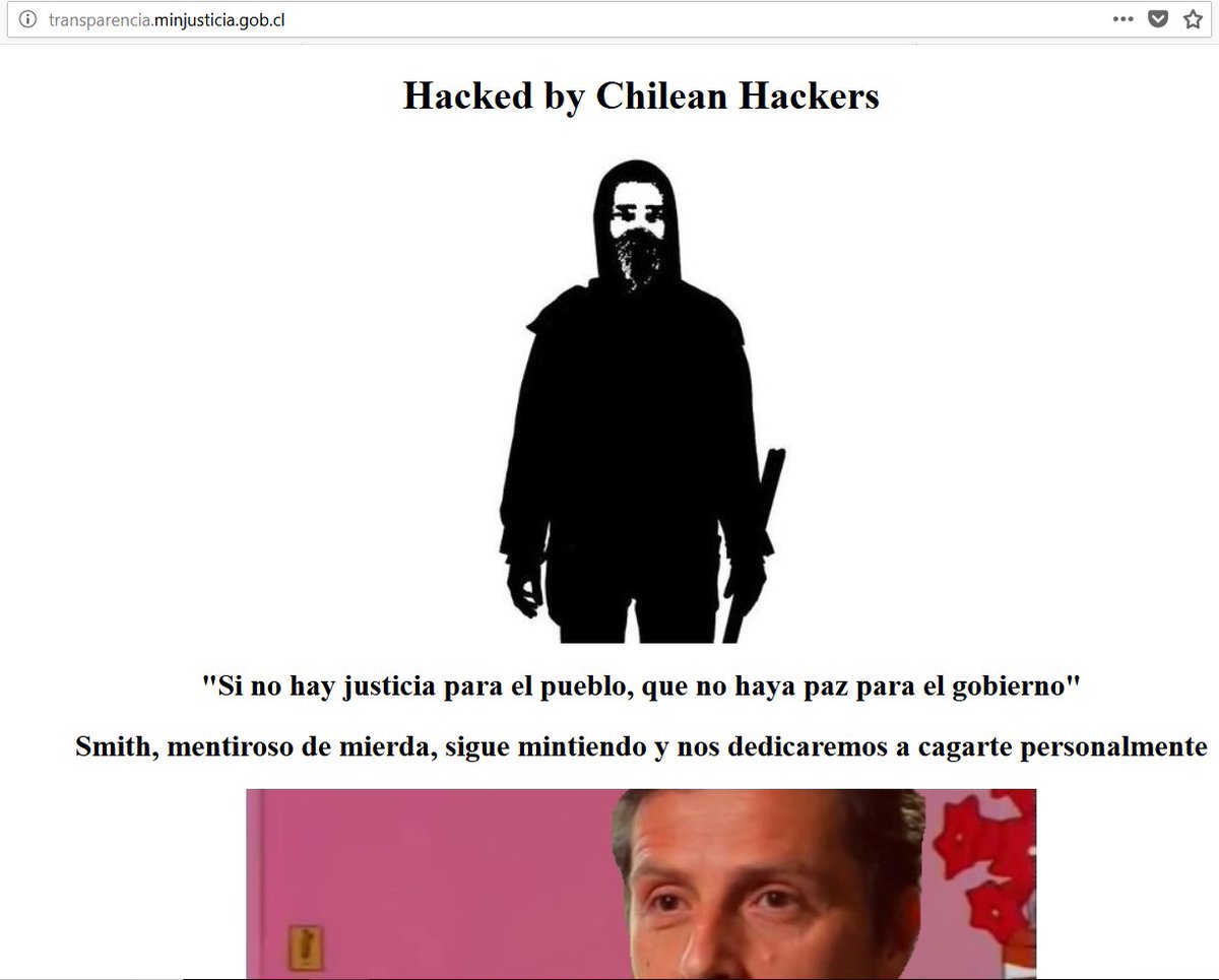 ChileanCrew's tweet photo. Transparencia - Ministerio de Justicia pwned! https://t.co/6xYzMEH9KM https://t.co/W0SL2ux6f4