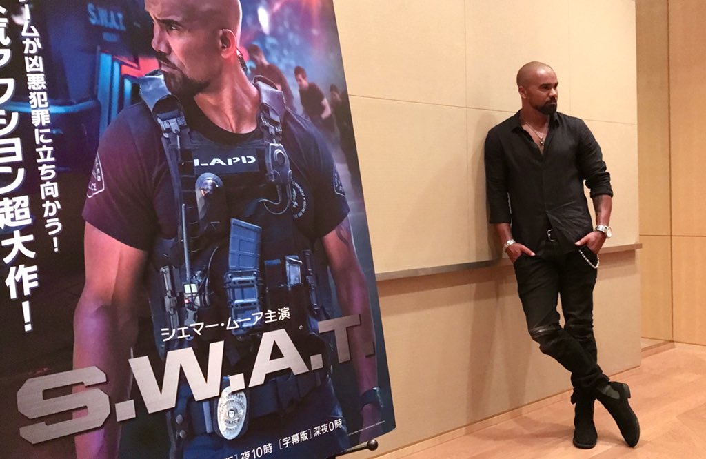 shemarmoore's tweet photo. Day 2 of @SuperdramaTV press for #swatjp !!!!! https://t.co/SFocDHAAWR