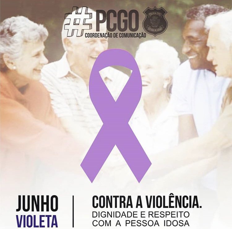 layannepcgo's tweet photo. Junho Violeta.
Esta campanha tem o objetivo de sensibilizar e conscientizar a população da necessidade de respeito à pessoa idosa.
Se você tem conhecimento ou suspeita de violência, seja física, psicológica ou financeira, DENUNCIE! Disk-denúncia: (62) 3201-1501. #pcgo #sspgo https://t.co/yMoBTM3Gis
