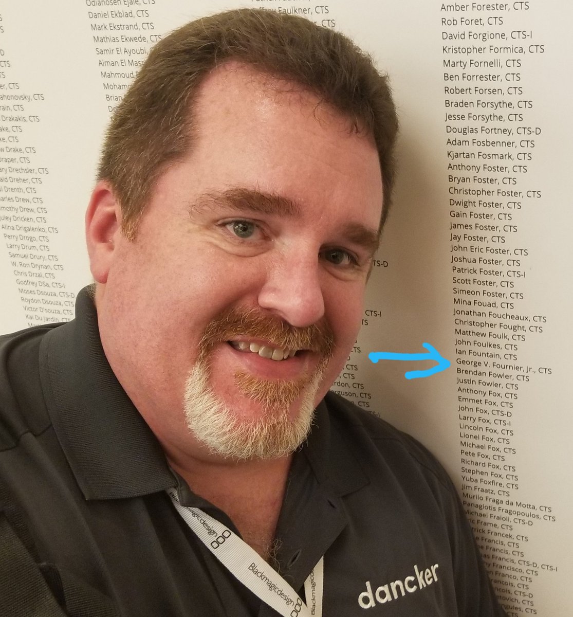 GeorgeVFournier's tweet photo. 20 Years of CTS and I'm still on the wall. #CTSWall man I've been doing this awhile. #ImOlderThanDirt #InfoComm18 #AVTweeps #AVSelfie #NeedMoreHashtags 👍🤩🤣 https://t.co/QnvhjgeJpF