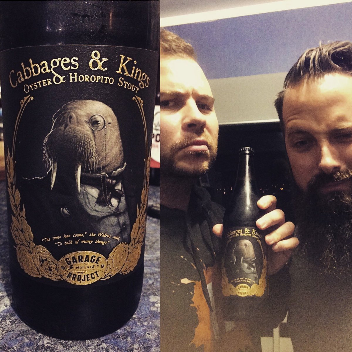 Cabbage and Kings Oyster Stout by <a href="/Garage_Project/">Garage Project</a> is a ballsy and unique drop! We enjoyed it! #nzcraftbeer #stout