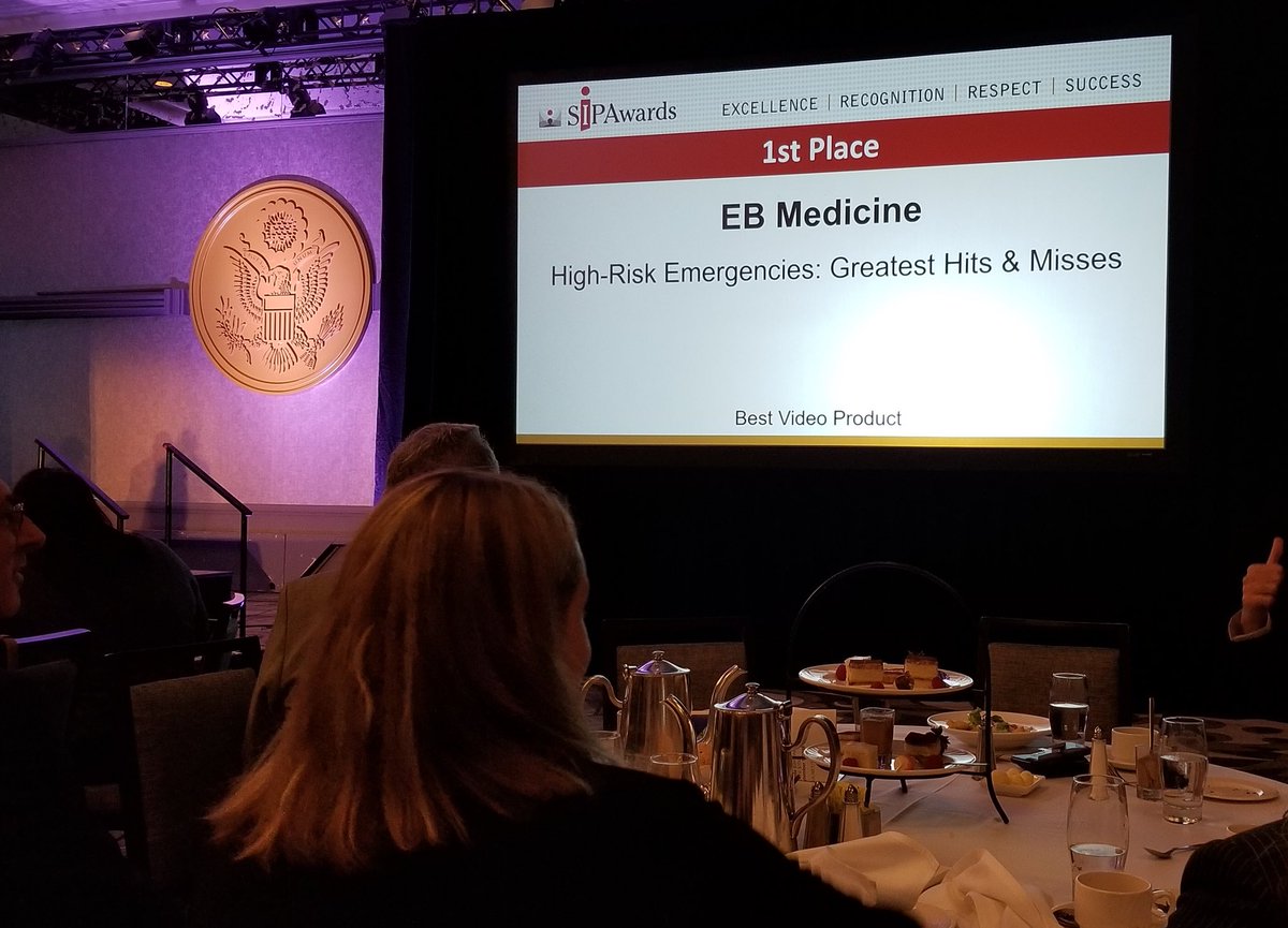 EBmedicine's tweet photo. Proud to have won 1st place for our EMplify podcast and 3rd place for our High-Risk Emergencies video at #SIPA18! https://t.co/pbc9jDopmV