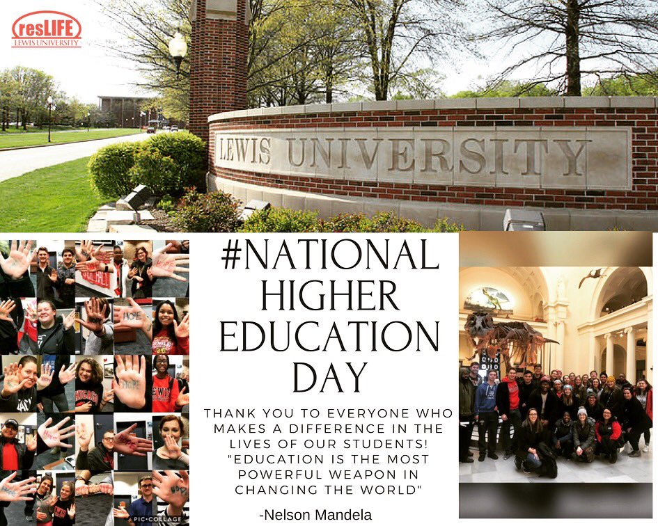 LewisResLife's tweet image. Today we celebrate #nationalhighereducationday and thank everyone working at colleges and universities across the nation who prepare the students of the future 📚 #ResLife #LewisU