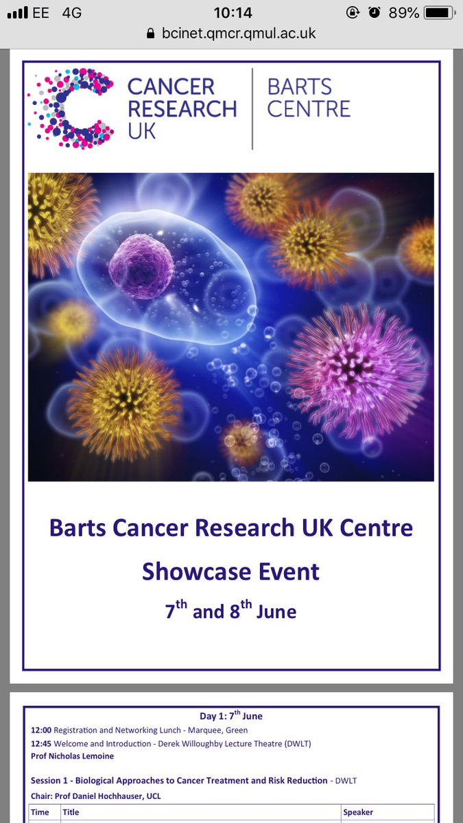BeePereira94's tweet photo. So excited for day 1/2 of the Barts Cancer Research UK Centre Showcase! Let the sciencing begin! #Barts #BCI #QMUL #MSCStudent https://t.co/58HCD9sONY