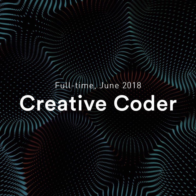 We are now looking for a full-time mid/senior creative coder to join our team at <a href="/variable_io/">variable</a> . More info variable.io/jobs/2018-06-c…